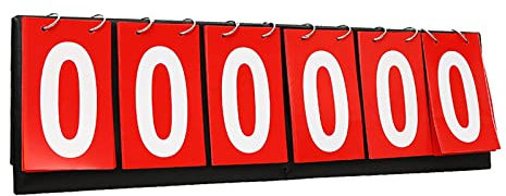 F Fityle 6- Tischanzeigetafel, tragbare Sportanzeigetafel, Flip-Anzeigetafel für Tennis, Basketball, Badminton, Volleyball, Rot