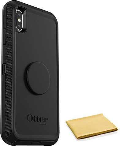 OtterBox + Pop Defender Series Case for iPhone Xs MAX (ONLY) Non-Retail Packaging - Includes Cleaning Cloth - Black