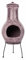 Terrassenofen Gartenkamin Terracotta Gartenofen mit Stahlgestell & Rauchabzug-Deckel, Grillkamin Terrassenkamin Feuerschale Feuerkorb für Garten, Taupe
