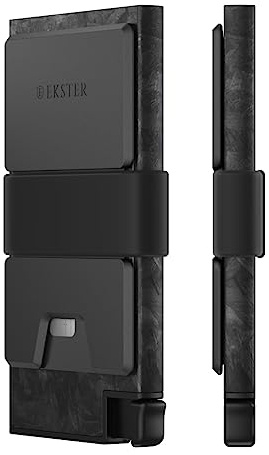 Ekster Carbon Fiber Card Holder Wallet for Men - Carbon Forged, RFID Block | Slim & minimalist carbon fiber construction, RFID blocking layer, push-button access, metal wallet with pop-up cardholder