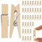 Vicloon Mini Pinces à Linge, 110 PCS Pinces à Linge en Bois, Petites Pinces à Linge en Bois de 25 mm pour Photos, Fête, Mariage, Décoration Maison