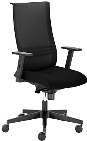 Home4You Bürostuhl - Schwarz - Stoff - mit Armlehnen