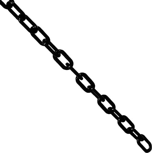 Parkschlösser, Parkpfähle, Parkbarrieren Kunststoff-Kettenbarriere schwarz, Absperrkette mit 2 Stück S-Haken, Warnkette zum Parken, Baustellen, robust und langlebig