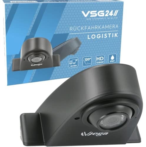 VSG24 HD Transporter Kugelkopf Rückfahrkamera, Sprinter Kamera inkl. Adapter Kabel, 1080P HD Auflösung, Nachtsicht, 120° Winkel, 12 V, IP68 – Schwarz