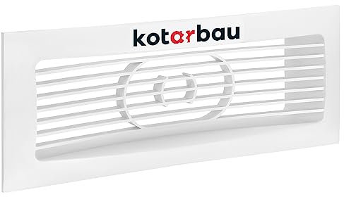 KOTARBAU® System-Lüftungsgitter 235 x 90 mm mit Rückströmklappe Lüftungsgitter mit Flansch 200 x 60 mm rechteckiges Belüftungsgitter weißes Kunststoff-Abschlussgitter für Lüftungskanal Abluft Zuluft