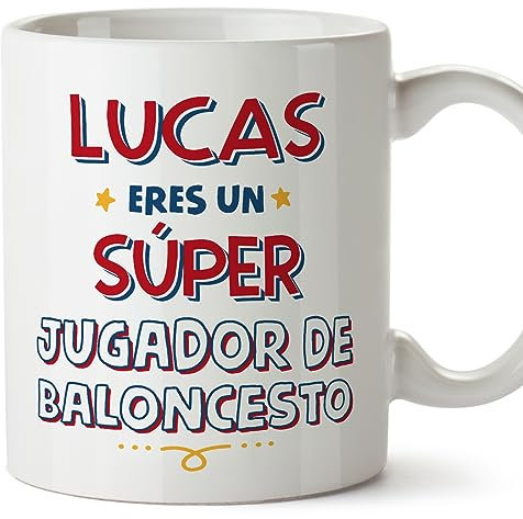 MUGFFINS Tazas Personalizadas para JUGADOR DE BALONCESTO hombre - En Español - Eres Súper - 11 oz / 330 ml - Regalo Personalizable original y divertido