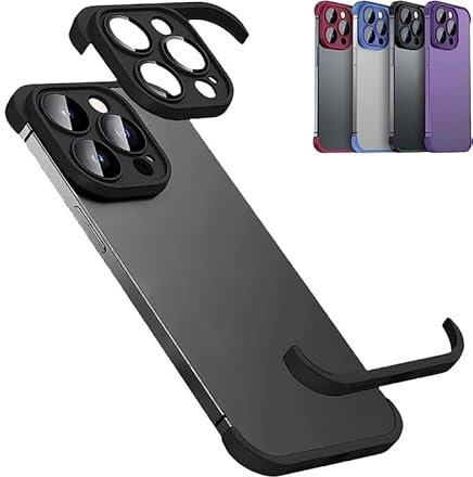 New Borderless Four Corners Shockproof Case For iPhone 16 15 14 13 Pro Max Plus With Camera Lens Protector,Soft Silicone Luxury Corner Pad Edge Protective Thin Lightweight Case Bumper Cover Black