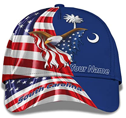 934 Freizeit Basecap Weißkopfseeadler-Amerika-Flagge des Staates South Carolina, Amerika Basecap Sport Sonnenblende Mütze Leichtgewicht Trucker Baseballcap Für Reisen, Auf Reisen, Running