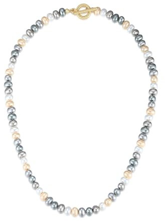 GAVU Damen Herren Multicolor Muschelperlenkette 45cm