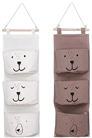 2 Stück Stoff-Aufbewahrungstaschen, Hängeaufbewahrung für Kinder, Türaufbewahrung für Kinderzimmer, Hängeaufbewahrung, Aufbewahrungstasche, Hängetasche für Kinderzimmer