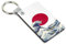 Porte-clé en bois Art Japonais Vague Manga Design Koi Poissons Carpe Retro Japan Wave Samourai Paysage Chine Ref 6