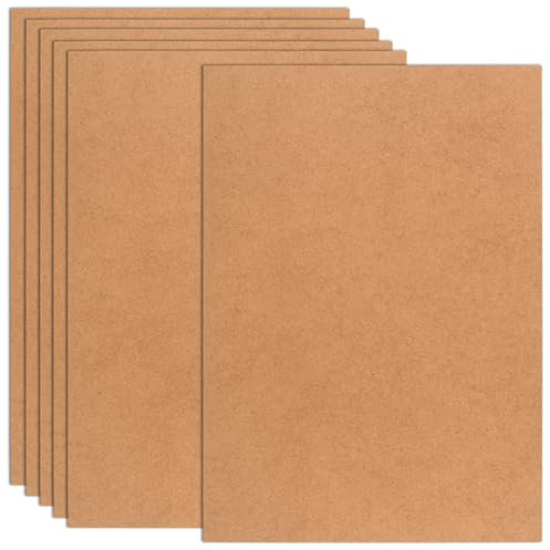 6Pcs A3 MDF Wood Boards for Crafts, 2mm Medium Density Fiberboard Replacements Rectangular MDF Wooden Sheets for Laser Engraving, Painting, Pyrography, DIY Projects and Decor (42 x 30cm)