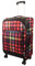Franky Koffer T1-S Weichgepäck Trolley aus Polyester mit 360° Leichtlaufrollen, Reißverschlussfach und Front Taschen | 47cm x 79cm x 31/35cm (MULTICOLORCHECK, M-mittlerer Koffer 69cm)