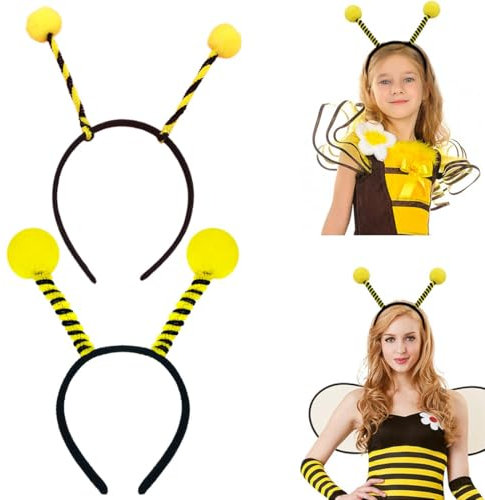 Bienen Haarreif Erwachsene,Fühler Haarreif Kinder,Bienenkostüm Accessoires,Haarreif Damen,Haarreifen Biene,Faschingskostüme Zubehör Mädchen,Karneval Bee Costume Kopfschmuck,Kostümzubehör