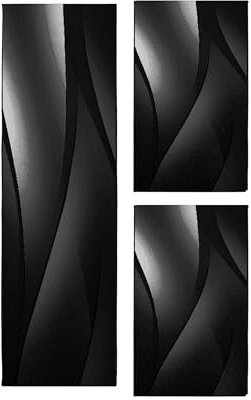 HomebyHome Bettumrandung Schlafzimmer 3 teilig Teppich Schwarz-6 - Waschbarer Bettumrandung Teppich Läufer Set Extra Flauschig Bettvorleger Schlafzimmer Bettset:2 St. 80x150 cm | 1 St. 80x300 cm