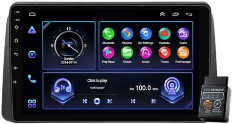 Vankeseong 9 Android 13 Car Radio für Chrysler Grand Voyager 5 2011-2015 Autoradio mit USB, Bluetooth, 8 Core, 8GB RAM, 128GB ROM, DAB+Radio, CarPlay, Android Auto, Navi, Bluetooth, WLAN, FM Radio