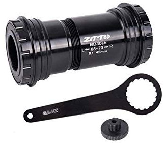 GBSONGLIANGBO Tretlager Fahrrad,Tretlager Adapter Fahrrad Press Fit Innenlager Axle Keramik Lager for Rennrad Teile 24mm Kurbeln Chainset(BB30 24 BK CR Tool)