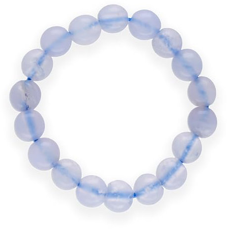 Lebensquelle Plus Mini Kugel Ring | 4mm | Hochwertiger Edelsteinring (Chalcedon,blau, 55-57)