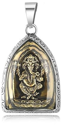 Tyenaza Elefanten-Buddha-Anhänger, Stahl, hohe Härte, exquisite Textur, Ganesha-Anhänger für Männer und Frauen (40 x 30 mm)