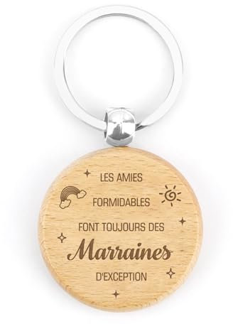 Cadeau Marraine, Marraine Cadeaux, Porte Clé en Bois, Cadeau Marraine Noel, Cadeau pour Marraine, Cadeau Parrain Marraine Demande, Cadeau Marraine Filleule, Cadeau Annonce Marraine, Cadeau Baptême