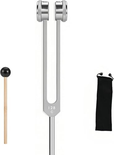 Stimmgabeln für Heilung, Heilung, Stimmgabel mit 128 Hz, Stimmgabel für Heilung, Klangheilung, Therapie-Instrumente, Stimmgabel-Set, Frequenz-Heilgeräte für Yoga