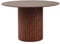 DEYARNA HOME Runder Esstisch für 6-8 Personen, Küchentisch aus MDF, Durchmesser 120cm, Bauernhoftisch mit Holzstreifensäulenfuß (Dunkelbraun, 120 * 120 * 76cm)