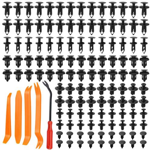 190 Pièces Clips Agrafe Plastique Peugeot,Kit de Rivets Universels pour Pare-Chocs de Voiture,Rivet Clip Plastique Fixation Universel,avec Outil de DéMontage,pour Auto Voitures Panneaux de Portes