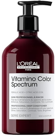 L'Oréal Professionnel Deep Conditioner für Farbbrillanz für stärkende Tiefenpflege bei coloriertem Haar, mit Ferula- & Zitronensäure, Serie Expert, Vitamino Color Spectrum Deep Conditioner, 500 ml