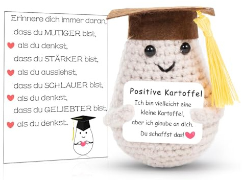 BOAITE Gehäkelte Positive Kartoffel mit Karte, Geschenke für Frauen