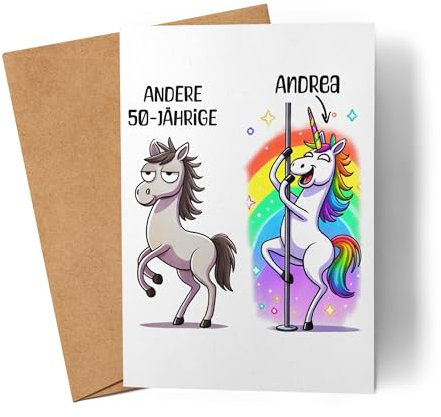 Kiddle-Design Geburtstagskarte Personalisiert 50. Geburtstag - Andere 50 Jährige Du - 50. Geburtstag lustig witzige Karte Frau Frauen Einhorn - Karte Geburtstag