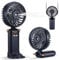 Kssvzz Portable Handheld Fan with Water Mist Spray, Rechargeable Battery Operated Fan with Base, Digital Display, 5 Speeds, 90° Ajustable, Electric Mini Fan for Travel Camping Outdoor (Blue)
