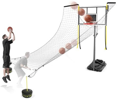 Basketball Rebounder Net - Großes Trainingsgerät für Freiwurfübungen und Abwehrübungen mit 180° Drehung