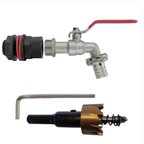AP Supplies Water Butt Kit 1/2in, Brass Tap, Drill Bit