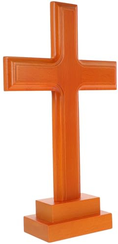 EPIGEIST Holz Kreuzdekor Tischdekoration aus Braunem Holz mit Rustikalem Stil und Künstlerischem Design Dekoratives Kreuz für Büro und Musik Karneval