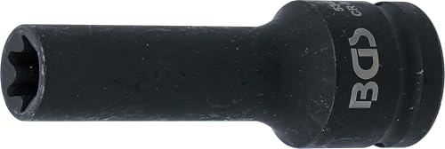 BGS 5348 | Kraft-Steckschlüssel-Einsatz E-Profil, tief | SW E20 | Antrieb Innenvierkant 20 mm (3/4) | Länge 110 mm | Chrom-Molybdän-Stahl | Hand- und Schlagschrauberbetrieb