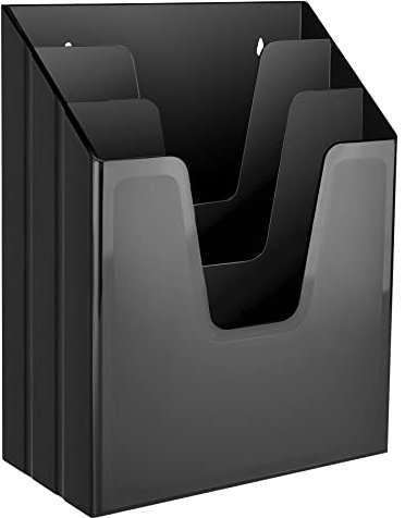 Acrimet Organizzatore Porta Cartelle Verticale a Triplo Scomparto, Separatore per File (Plastica) (Colore Nero)