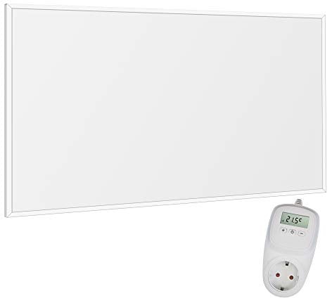 VIESTA® Infrarot Wandheizung mit Thermostat [INKL. TH10 THERMOSTAT] – Infrarotheizung Wandmontage Heizkörper – Carbon Crystal Infrarotheizung – Paneel Badezimmer geeignet – (Modell F600-600W)