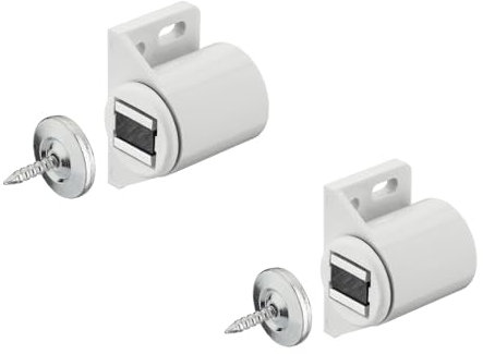 Gedotec Schrank-Magnetverschluss weiss mit Gegenplatte Magnetschnapper Tür zum Schrauben - H2062 | Türmagnet Haftkraft 3,0 kg | MADE IN GERMANY | 2 Stück zum Schrauben