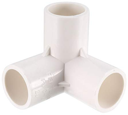 sourcing map 3 Way Elbow PVC Pipe Fitting Furniture Grade 20mm Size Tee Corner Fittings White 10pcs