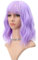 FAELBATY Perruque ondulée courte violette avec frange d'air Longueur d'épaule perruque pour femme bouclée ondulée synthétique Halloween cosplay perruque perruques de déguisement (12 violet)