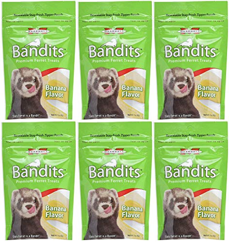 Marshall Bandits Premium Ferret Treats – Banana Flavor – 3 oz – Soft, Chewy Snacks for Training, Bonding & Daily Treating (Pack of 6)