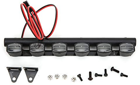 Tbest 6 LED RC Lights, RC Roof Lights, 1:10 Scale RC Crawler Car Roof Light Bar RC Roof Bulbs Spotlights Accessory Fit for Pull Car (6 LED)