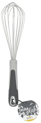 Birkmann, Colour Kitchen, Schneebesen aus hochwertigem Edelstahl mit Kunststoffgriff, BPA-frei, zum Kochen und Backen, bis 100 °C, spülmaschinengeeignet, grau, 27 x 6,5 cm, 422445