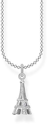 Thomas Sabo Damen Halskette Eiffelturm silber 925 Sterlingsilber, 38-45 cm Länge