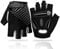 LUROON Fahrradhandschuhe Halbfinger Atmungsaktiv Rutschfestes Stoßdämpfende Kurz Gel Sommer MTB Radhandschuhe für Herren Und Damen (Grau, L)