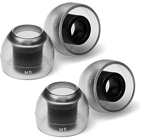AZLA SednaEarfit Crystal Standard 2 Pairs (Size MS) - Earbud Tips for Wireless Headphones - Noise Canceling Earbuds Replacement Tips - Eartips Compatible with Shure, Sony, Beats, Jabra, and JBL