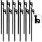 Suwimut 12 Pack Tent Stakes, 12 inch/30cm Black Forged Heavy Duty Steel Tent Pegs for Nailing Tents, Canopies, Tarps, Metal Ground Stakes for Outdoor Camping, Hiking, Backpacking