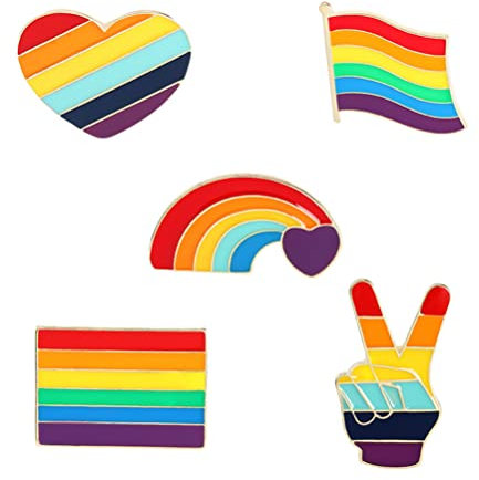 STOBOK Lgbt Regenbogen Brosche Brustnadel Emaille Pins 5 Stücke Lesben Csd Pride Pin Schmuck Rainbow Freundschaft Pride Anstecknadeln für Männer Frauen LGBTQ Gay Pride Party