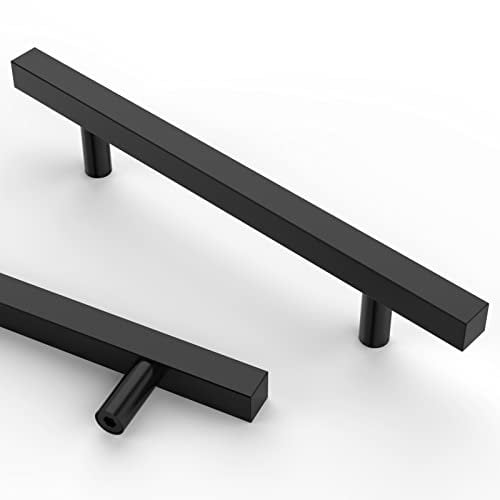 Astrée 10 Pack 128mm Black Kitchen Cabinet Handles Stainless Steel Cupboard Door Drawer Wardrobe Handles