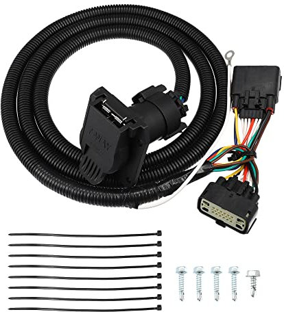 X AUTOHAUX Ensemble 7 Broche Remorque Câblage Faisceau Caoutchouc Noir